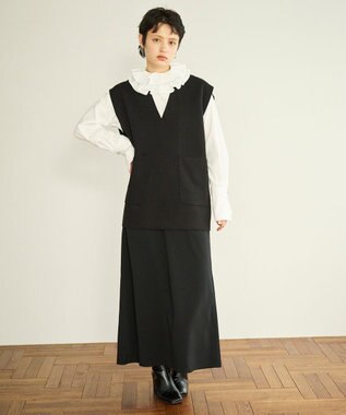 #Newans 【マシンウォッシャブル】ピエロラッフルカラーシャツ ホワイト