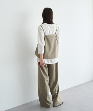 YECCA VECCA ラウンドヘム7分袖ロゴTee Silver