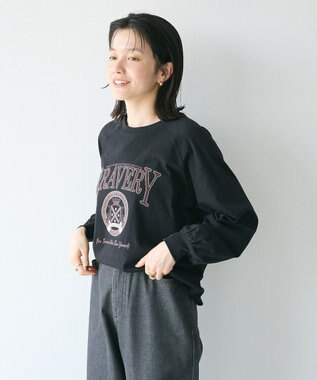 CRAFT STANDARD BOUTIQUE ラグランフロッキープリントＴｅｅ Black