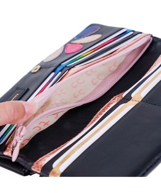 tsumori chisato CARRY ドロップス 長財布 かぶせ 【かわいいデザイン！本革のやわらかな風合い】 ブラックⅡ