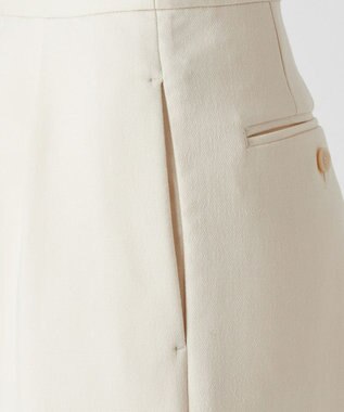 23区 S 【エステータ】ウールダブルクロス ワイドパンツ アイボリー系