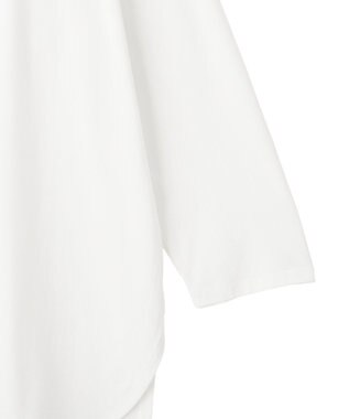 YECCA VECCA ラウンドヘム7分袖ロゴTee Silver