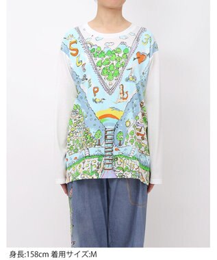 tsumori chisato SLEEP ツモリチサト トップス 綿100%(本体) 天竺素材 長袖 ルームウエア レディース UTX509 /ワコール サックス