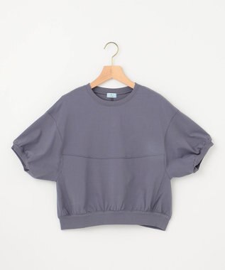 組曲 L 【WEB限定】クールプレーティング天竺スエットライク カットソー チャコールグレー系