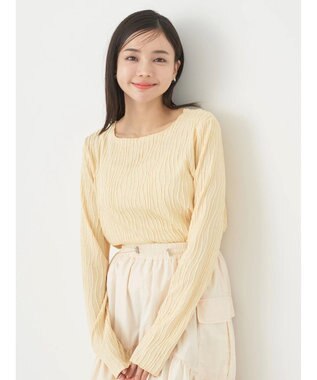 earth music&ecology うねうねプルオーバー Yellow