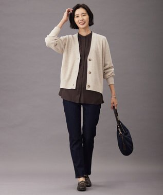 J.PRESS LADIES 【洗える】BASIC STRETCH DENIM スキニー パンツ ネイビー系