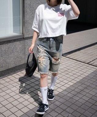 WEGO イラストモチーフグラフィックショートT ホワイトその他