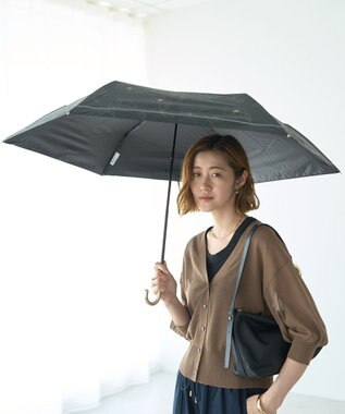 YECCA VECCA 【晴雨兼用】Wpc.遮光フラワードローイングミニ日傘 Black