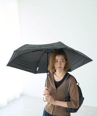 YECCA VECCA 【晴雨兼用】Wpc.遮光フラワードローイングミニ日傘 Black