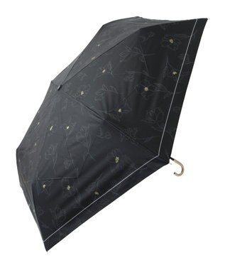 YECCA VECCA 【晴雨兼用】Wpc.遮光フラワードローイングミニ日傘 Black