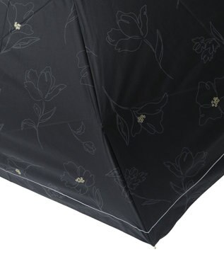 YECCA VECCA 【晴雨兼用】Wpc.遮光フラワードローイングミニ日傘 Black