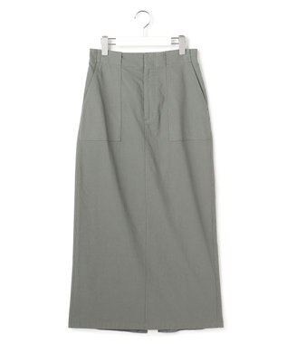 23区 L 【先行予約】スラブツイルストレッチ Iライン スカート カーキ