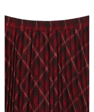 earth music&ecology すきな丈プリーツスカート Check RED