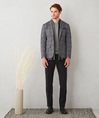 JOSEPH ABBOUD 【キングサイズ・ストレッチ】フランネルジャージ ジャケット ブラック系4