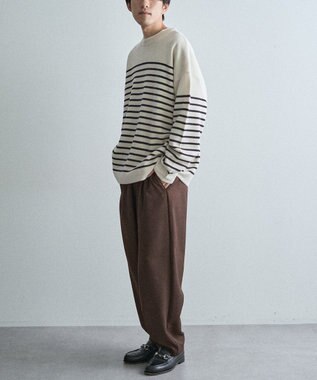 CRAFT STANDARD BOUTIQUE パネルボーダーニットプルオーバー Border Ivory