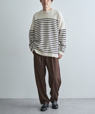 CRAFT STANDARD BOUTIQUE パネルボーダーニットプルオーバー Border Ivory