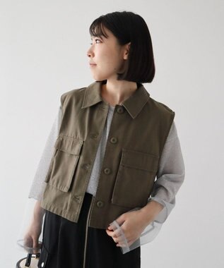 Green Parks ・ＳＵＧＡＲ　ＳＰＯＯＮ　ミリタリーショートベスト Khaki