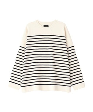CRAFT STANDARD BOUTIQUE パネルボーダーニットプルオーバー Border Ivory