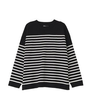 CRAFT STANDARD BOUTIQUE パネルボーダーニットプルオーバー Border Black