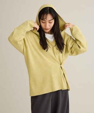 CRAFT STANDARD BOUTIQUE Vネックフードカシュクールニットプルオーバー Light Yellow
