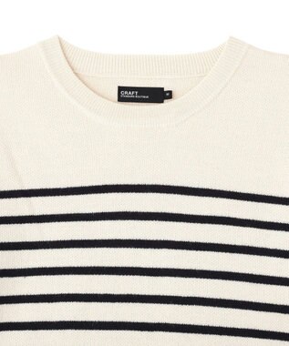 CRAFT STANDARD BOUTIQUE パネルボーダーニットプルオーバー Border Ivory
