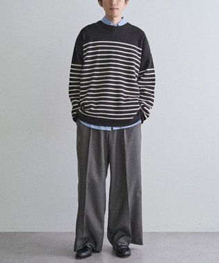CRAFT STANDARD BOUTIQUE パネルボーダーニットプルオーバー Border Black