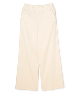 BEIGE， LAZUL / マリンボタンワイドパンツ Ecru