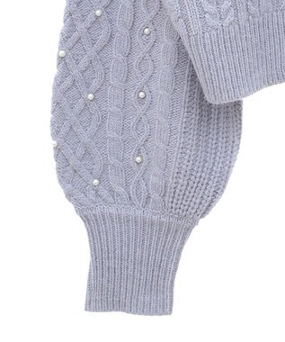 earth music&ecology パール＆ケーブルニットプルオーバー Lavender