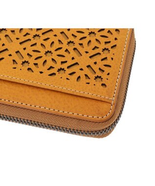 genten ダイヤカットワーク　Lファスナー長財布 イエロー