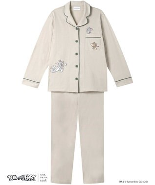 une nana cool トムとジェリー × une nana cool 【綿100％】開襟パジャマ BE