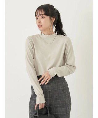 earth music&ecology テレコリブメローハイネックインナー Light Gray