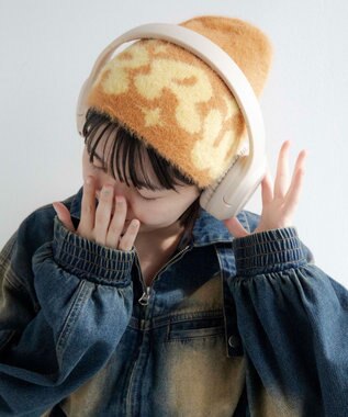 WEGO シャギーキラキラロゴニットキャップ オレンジ
