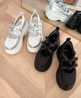 WEGO 2way厚底ストラップシューズ シルバー