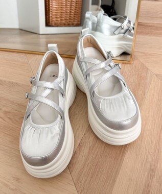 WEGO 2way厚底ストラップシューズ シルバー