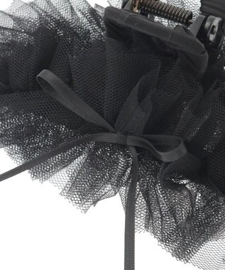 Maison de FLEUR チュールタイニーリボンバンスクリップ Black