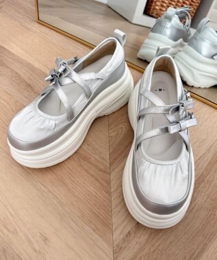 WEGO 2way厚底ストラップシューズ シルバー