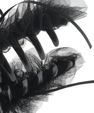 Maison de FLEUR チュールタイニーリボンバンスクリップ Black