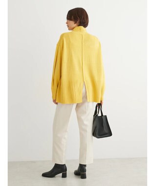 Green Parks 洗える　バックスリットニットプルオーバー Yellow
