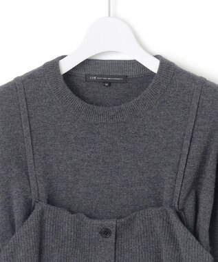 23区 【洗える】レイヤードビスチェ ニット グレー系