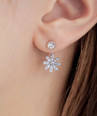 Tiaclasse 【金属アレルギー対応】フラワーキャッチピアス シルバー