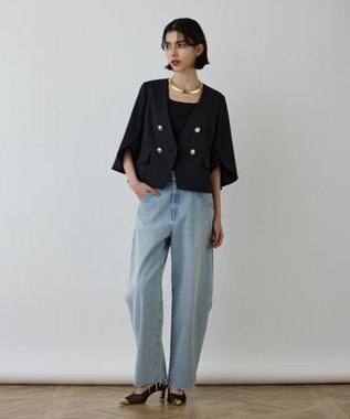 GRACE CONTINENTAL ブライトニットノースリーブ ブラック