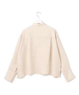 23区 L 【洗える】LIBECO クロップド シャツ ベージュ