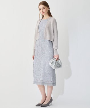 23区 S 【APPLAUDIR】ファンシーボレロ ビジューボタン Vネックカーディガン シルバー系