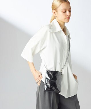 Y'SACCS PVCメタリックショルダーバッグ