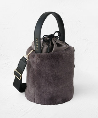 TOCCA 【ショルダー取り外し可能】MILKY TEA FURBAG ファーバッグ ライトグレー系