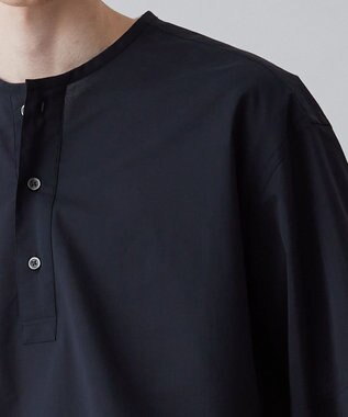 UNFILO MENS 【撥水】コットン ヘンリーシャツ [23年春夏商品] ブラック