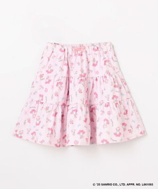 ANY KIDS 【マイメロディ＆クロミ×ANY KIDS】総柄 ティアードスカート ピンク×マイメロディ