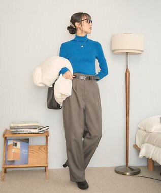 WEGO 【手洗い可】タートルネックニット ブルー