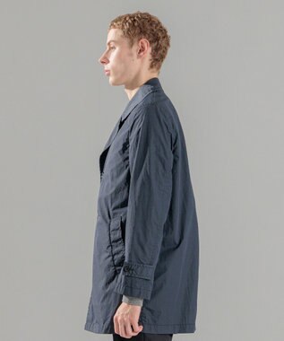JOSEPH HOMME 【LEON 掲載】ブライトナイロンシャンブレー 　シングルブレストスプリングコート ネイビー系