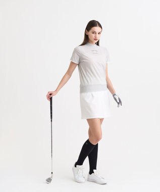 23区GOLF 【WOMEN】AIR TOOLライト モックネックシャツ ライトグレー系